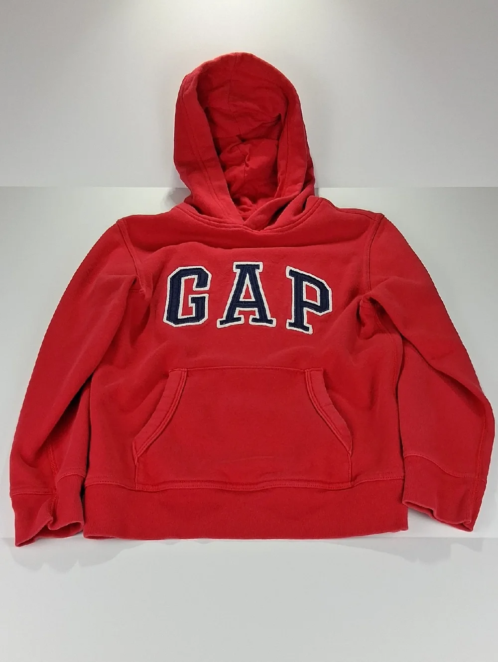 Boys GAP Hooded Sweatshirt (Hoodie) Size Large (10) Red w/ Navy Logo Front Pouch